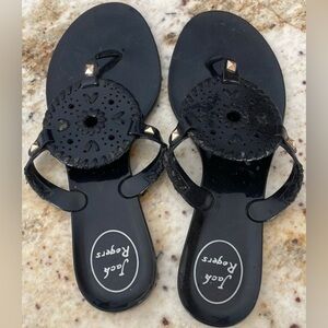 Jack Rogers Black Cutout Jelly  Sandals